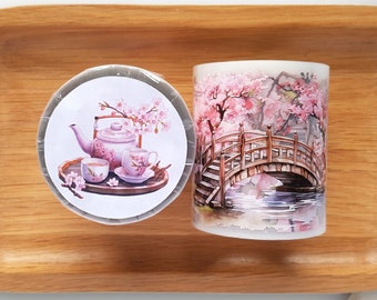 Cherry Blossom PET Tape Sakura | Sample Loop 100cm mit Kirschblüten und Mädchen Motiven, TheSmallHoursShop tape