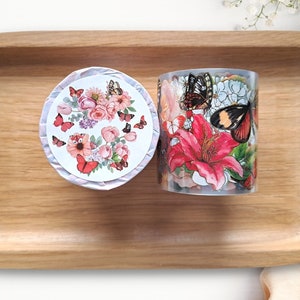 Morning Dew Wave PET-tape Bloemen Vlinders | Monsterlus 100 cm