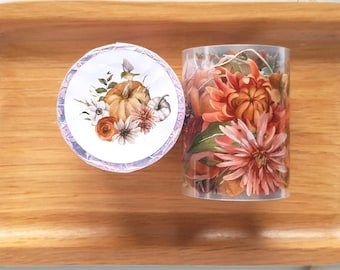Harvest Hues PET Tape Autumn Autumnal Flowers Bouquet Pumpkin | Sample Loop 100 cm