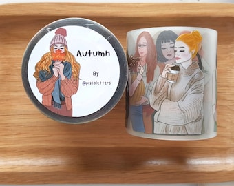 Autumn PET Tape Piscoletters Autumn | Sample Loop 70 cm with 19 girl designs