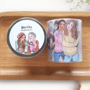 Besties meisjes PET-tape Piscoletters vriendinnen | Voorbeeldlus 70 cm met 10 ontwerpen voor meisjesparen