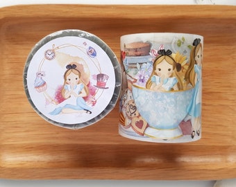 Alice in Wonderland PET Tape | Sample Loop 100 cm with Alice in Wonderland illustrations, TheSmallHoursShop tape