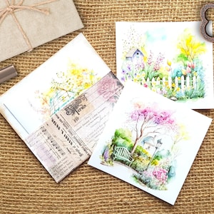 Tuinstickerset - 6 transparante achtergrondstickers voor dagboekcollages, transparante stickers bloemen zomer