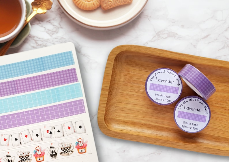 Washi Tape Lavender Check Pattern, Grid Pattern, Checked Lavender Tone ...