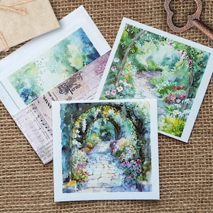 Secret Garden Background Sticker Set - 6 transparente Hintergrund Sticker für Journal Collagen, transparente Aufkleber Landschaft Garten