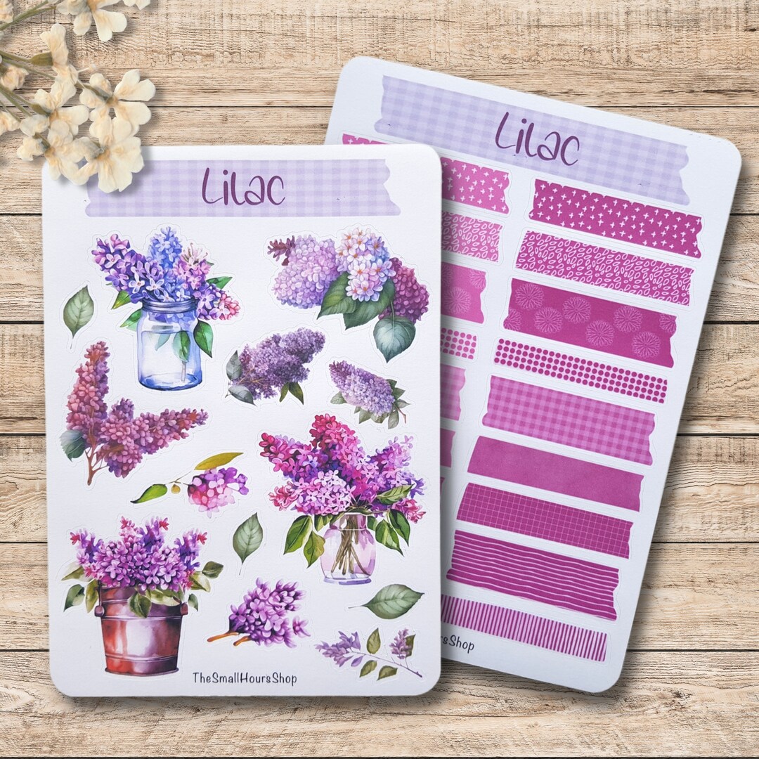 Lilac Stickers - Spring Stickers, Sticker Sheet Lilac Branches Lilac ...
