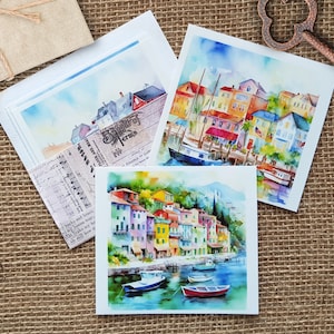 Coastal Town Sticker Set - 6 autocollants de fond transparents pour les collages de journaux, autocollants transparents ville côtière été maritime