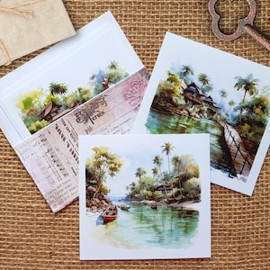 Set adesivi con sfondo tropicale - 6 adesivi con sfondo trasparente per collage di diari, adesivi trasparenti con palme tropicali