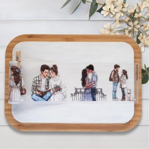 Nastro PET pretagliato "Coppie romantiche" - Campione / Anello 6 cm x 100 cm, motivi pretagliati, coppie innamorate San Valentino