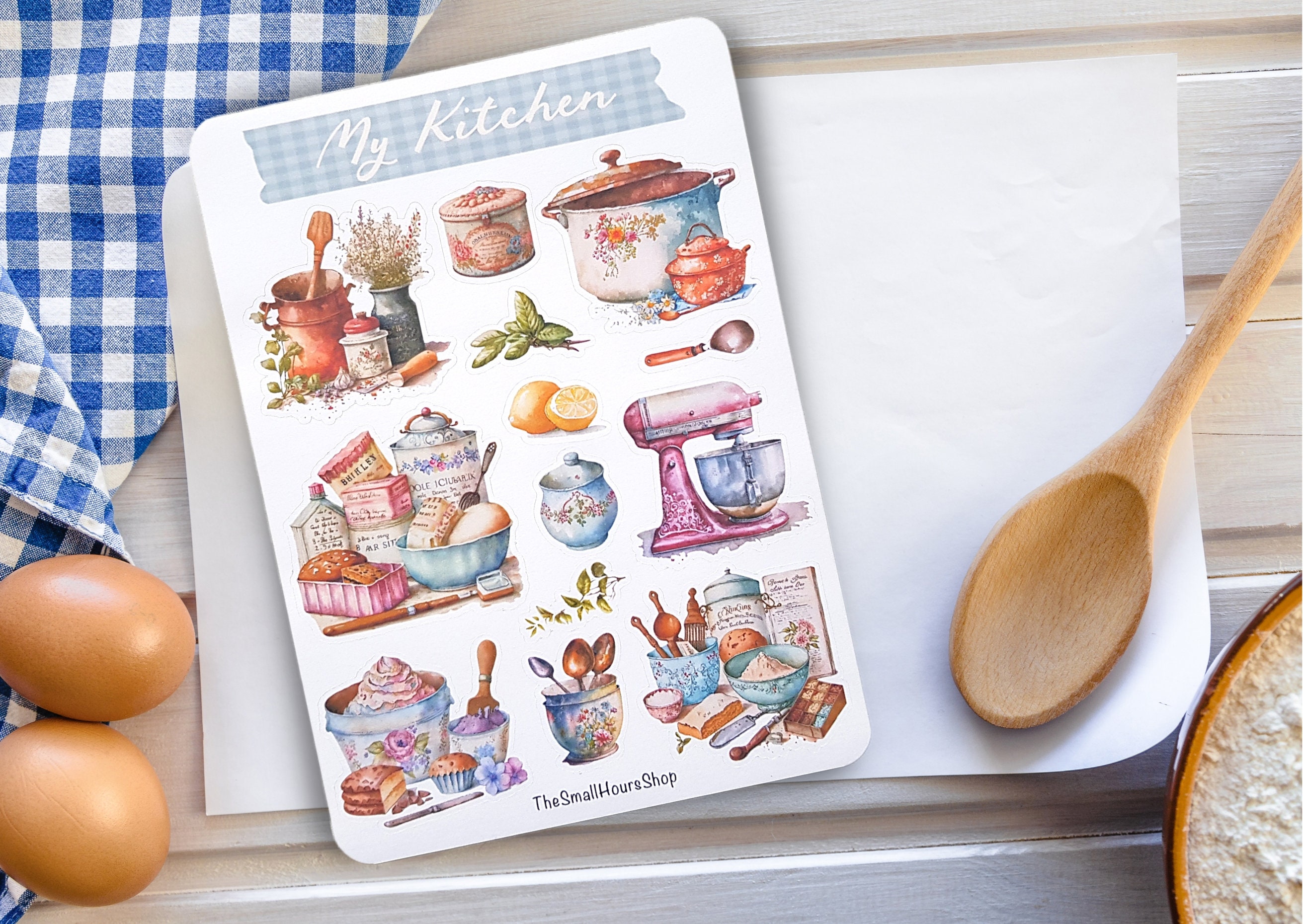 Kitchen Chart Sticker Sticker Sheet My Kitchen - Sticker Kitchen Vintage, Sticker Sheet ...