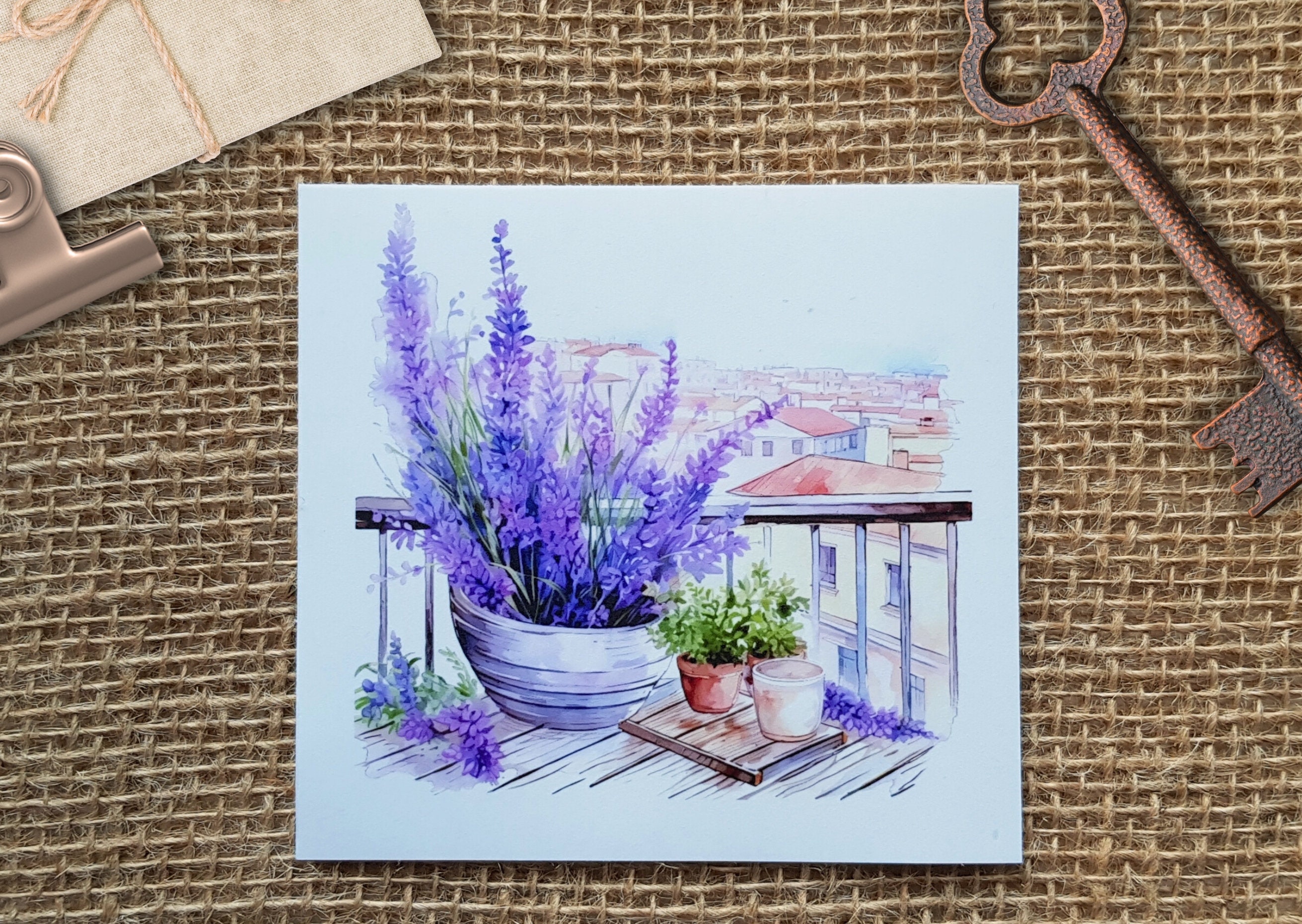 Lavender Balcony Background Stickers, Set of 6 - 6 Transparent ...