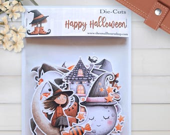 Die-Cut Set "Happy Halloween": 47-piece ephemera die-cut set made from 200g premium paper, Halloween motifs for scrapbooking, journaling & cards