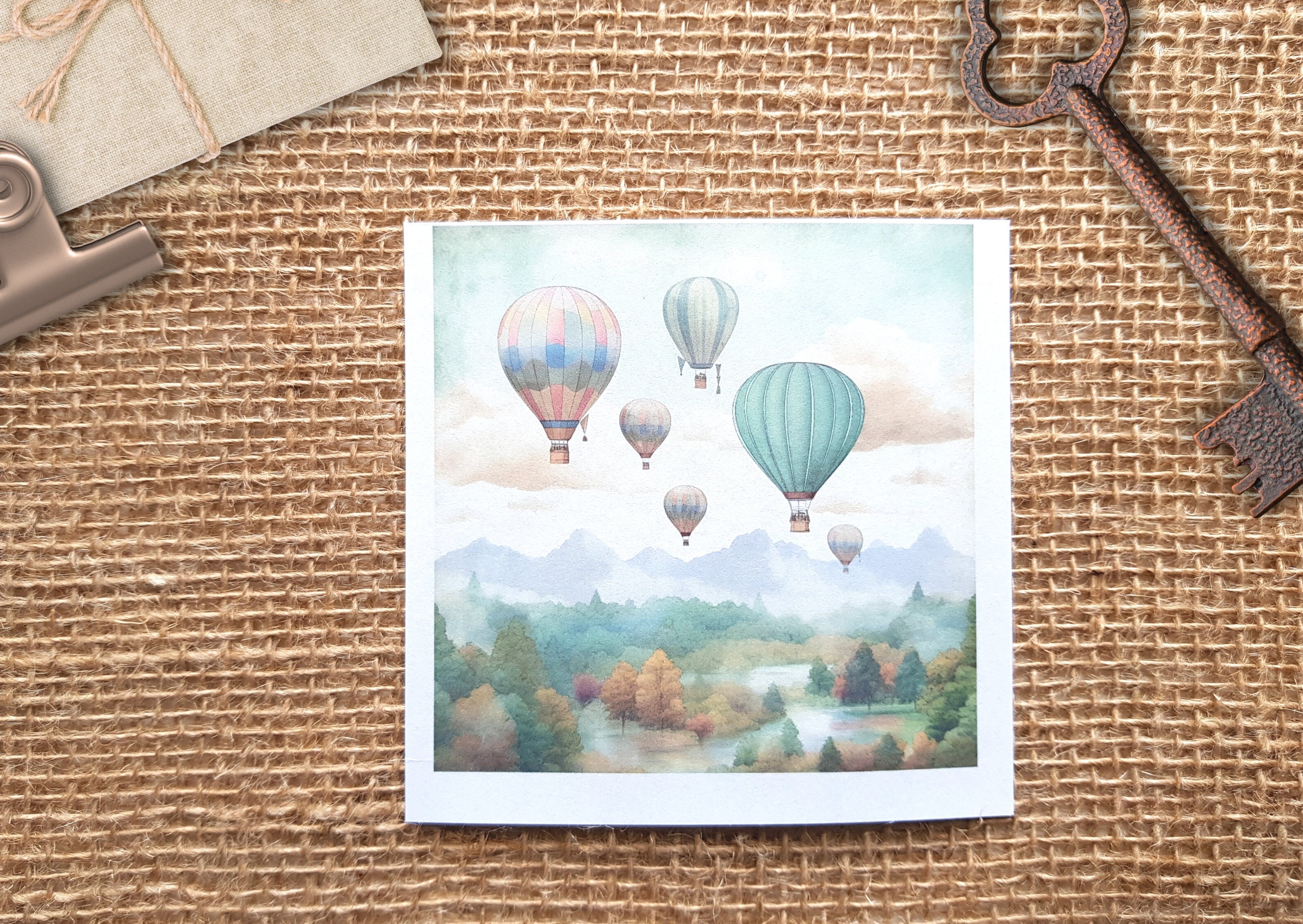 Hot Air Balloon Background Sticker Set 6 Clear Matt Stickers - Etsy