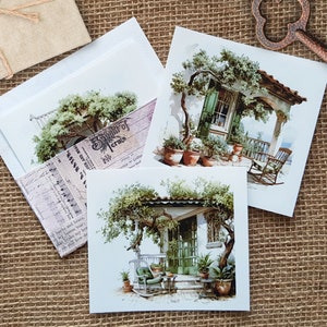 Olive Porch Sticker Set - 6 transparante achtergrondstickers voor dagboekcollages, transparante stickers olijfterras zomer