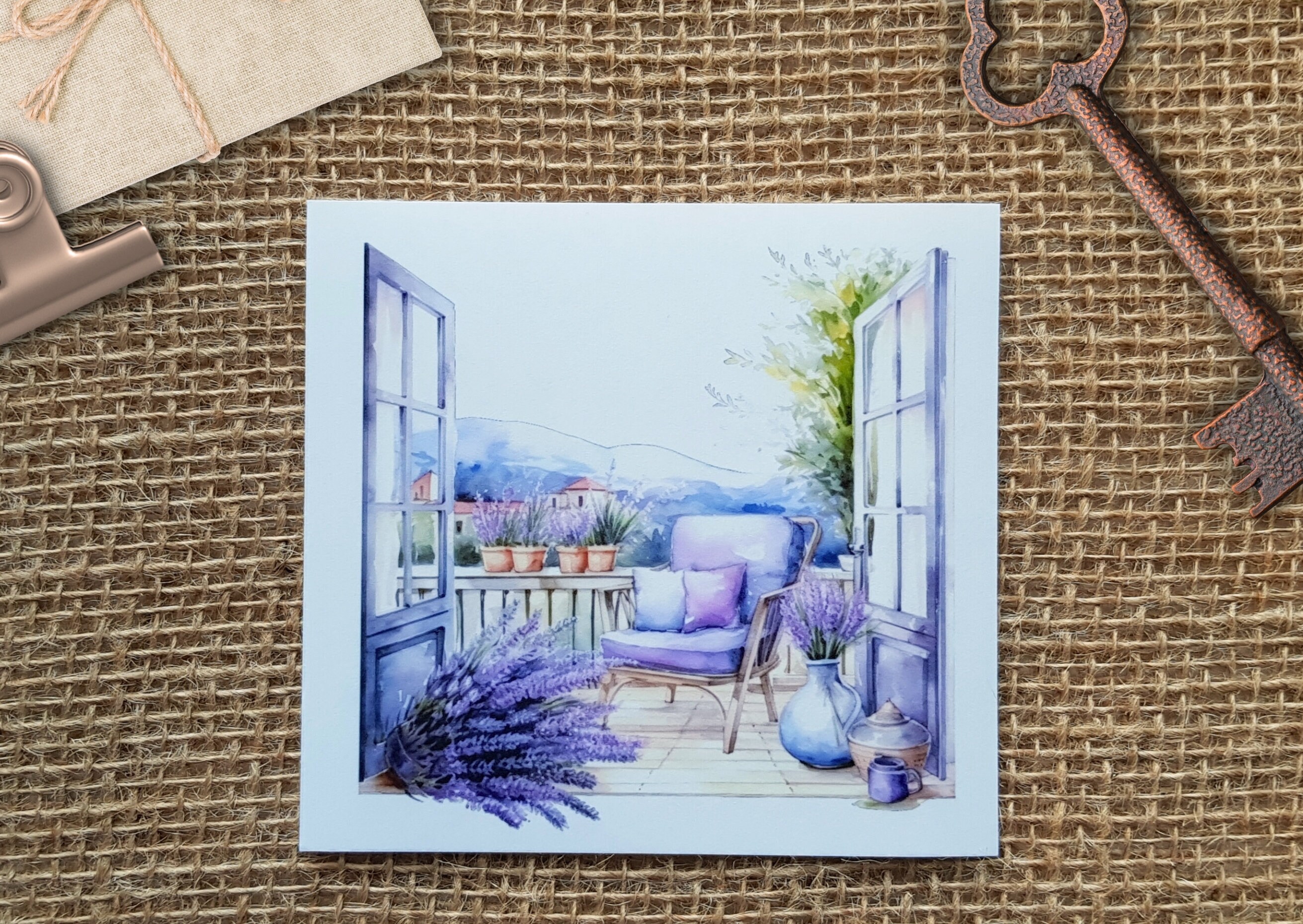 Lavender Balcony Background Sticker Set of 6 - 6 Transparent Background ...