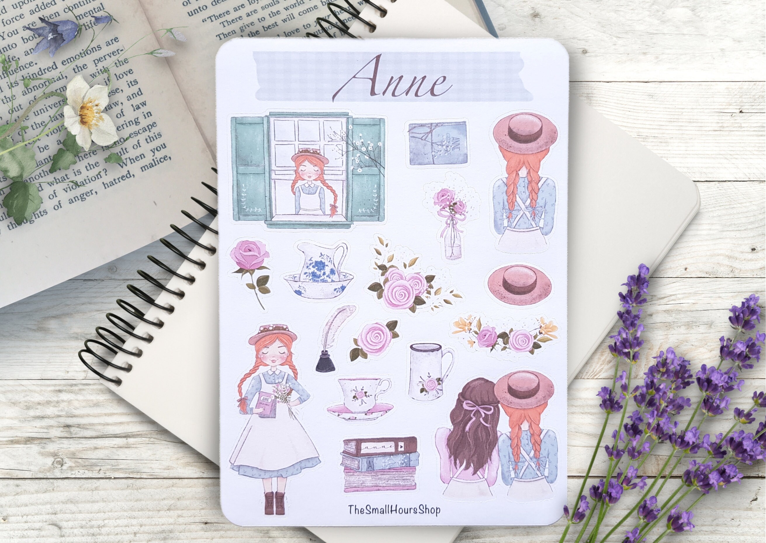 Anne Sticker Sheet - Stickers Anne of Green Gables, Sticker Sheet Girls ...