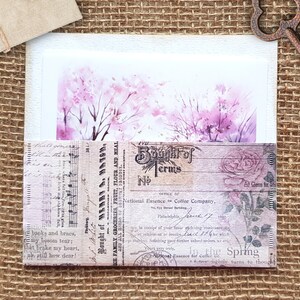 Park Bench in Spring Background Sticker Set 6 autocollants de fond transparents, collages de journaux, autocollants paysage sakura en fleurs de cerisier image 8