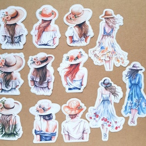 Charming Girls Mädchen mit Hut Sticker Set