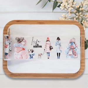 Nastro PET pretagliato "Winter Girls" - Campione/Anello 6 cm x 100 cm, motivi pretagliati, ragazze in inverno