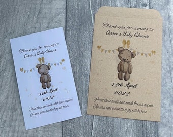 Baby Shower Seed Packets, Baby Shower Thank Yous, Baby Shower Favours, Personalised Wildflower Seed Packs, Mum To Be