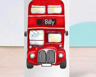 Children's Bus Water Bottle, London Bus Bottle, Double Decker Bus, Red Bus