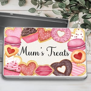 Personalised Biscuit Treat Tin, Gift For Mum, Birthday Gift, Grandma&#39;s Biscuits, Mummy&#39;s Treat Tin