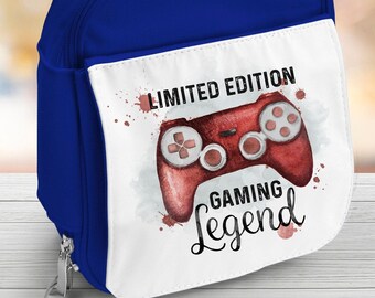 Personalised Children's  Insulated Lunch Bag, Gamer Lunch Bag