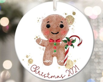 Personalised Gingerbread  Christmas Decoration, Hanging Decoration, Gingerbread Boy, Girl, Tree Decoration, Ceramic Bauble