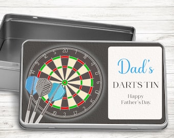 Personalised Darts Storage Tin, Darts Tin, Darts Gift, Father's Day Gift, Storage Tin