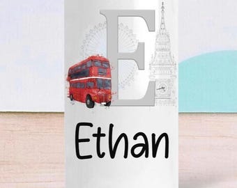 Children's London Water Bottle, London Bus Bottle, Double Decker Bus, London Alphabet