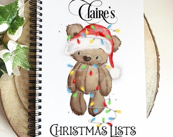Personalised Christmas Planner, Santa Bear Christmas Notebook, Christmas Notebook, Christmas Organiser