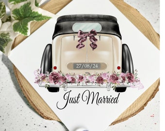 Just Married Car Sign, Vintage Wedding Car Sign, Just Married Sign, Wedding Gift