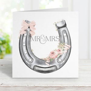 Carte de mariage, carte de voeux porte-bonheur, carte pour occasion spéciale, fer à cheval porte-bonheur, carte de monsieur et madame, félicitations