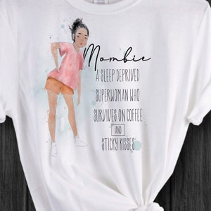 T-shirt personnalisé pour maman, T-shirt pour maman fatiguée, maman maman, cadeau pour maman, cadeau de Noël BLACK HAIR