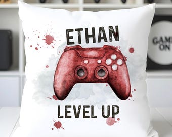 Personalised Gamer Cushion, Gamer Gift, Game Controller Cushion