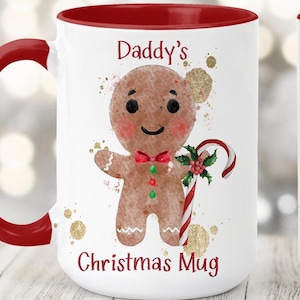 Personalised Christmas Gingerbread Mug, Hot Chocolate Mug, Kids Christmas Mug, Christmas Gift
