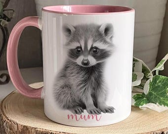 Mug bébé raton laveur, Mug animal Sommaire, Mug personnalisé, Mug cadeau animal