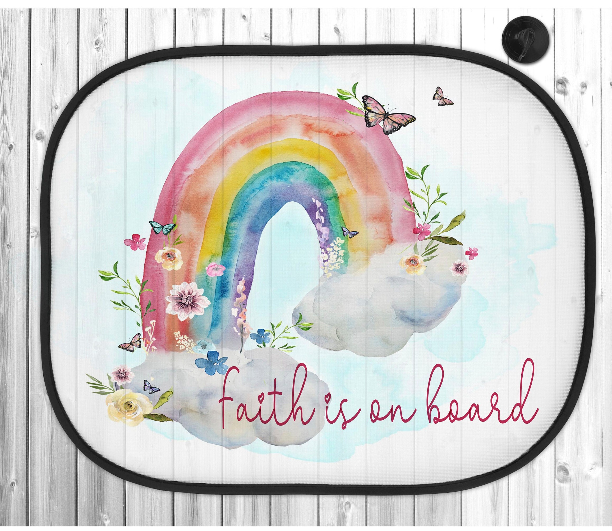 Personalised Car Sun Shade Baby on Board Rainbow Shade Etsy UK