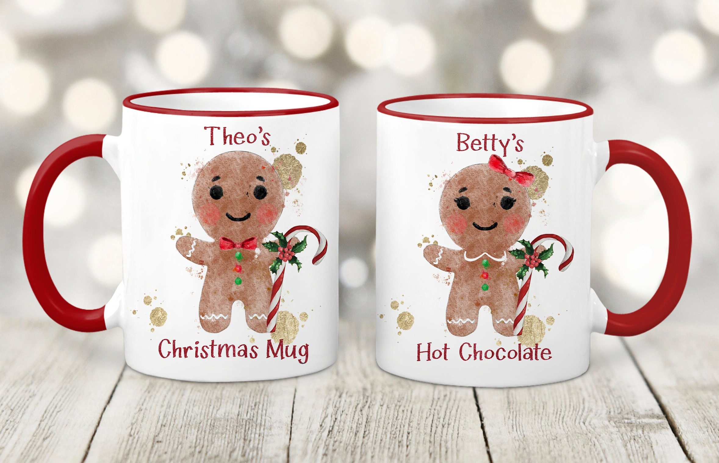 Personalised Christmas Gingerbread Mug Hot Chocolate Mug - Etsy UK