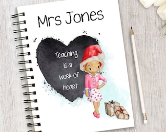 Personalised Teacher Notebook, Christmas Teacher Gift, Positivity Notebook, Thank You Gift