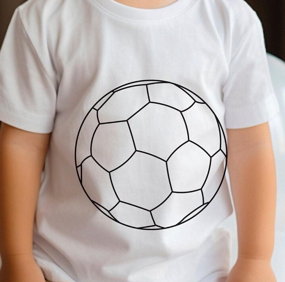 Football Colour In Activity Kids T-Shirt, With Or Without Washable Pens, Birthday Gift, Christmas Gift