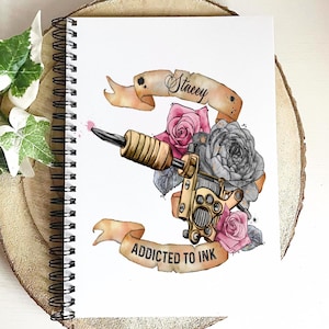 Personalised Tattoo  Notebook, Stationary, Addicted To Ink Notebook