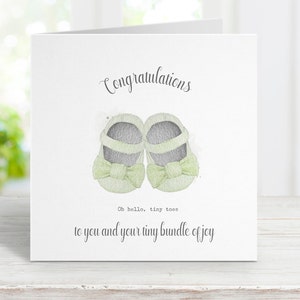 Personalised New Baby Card, Baby Arrival, Birth Announcement Card