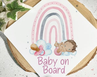 Twins On Board Car Sign - Giraffe Design, 14x14cm, Interior Suction Cup Window Display For Cars