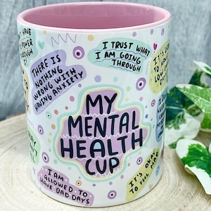 Taza de salud mental, regalo de cumpleaños, regalo de positividad, salud mental