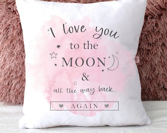 Personalised Child's Cushion,  'Love You To The Moon ' Cushion, Child's Gift, Nursery Decor