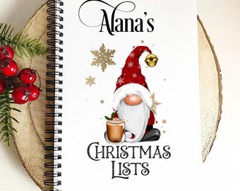 Personalised Santa Gonk Christmas Planner, Christmas Notebook, Santa Gonk Notebook, Christmas Organiser