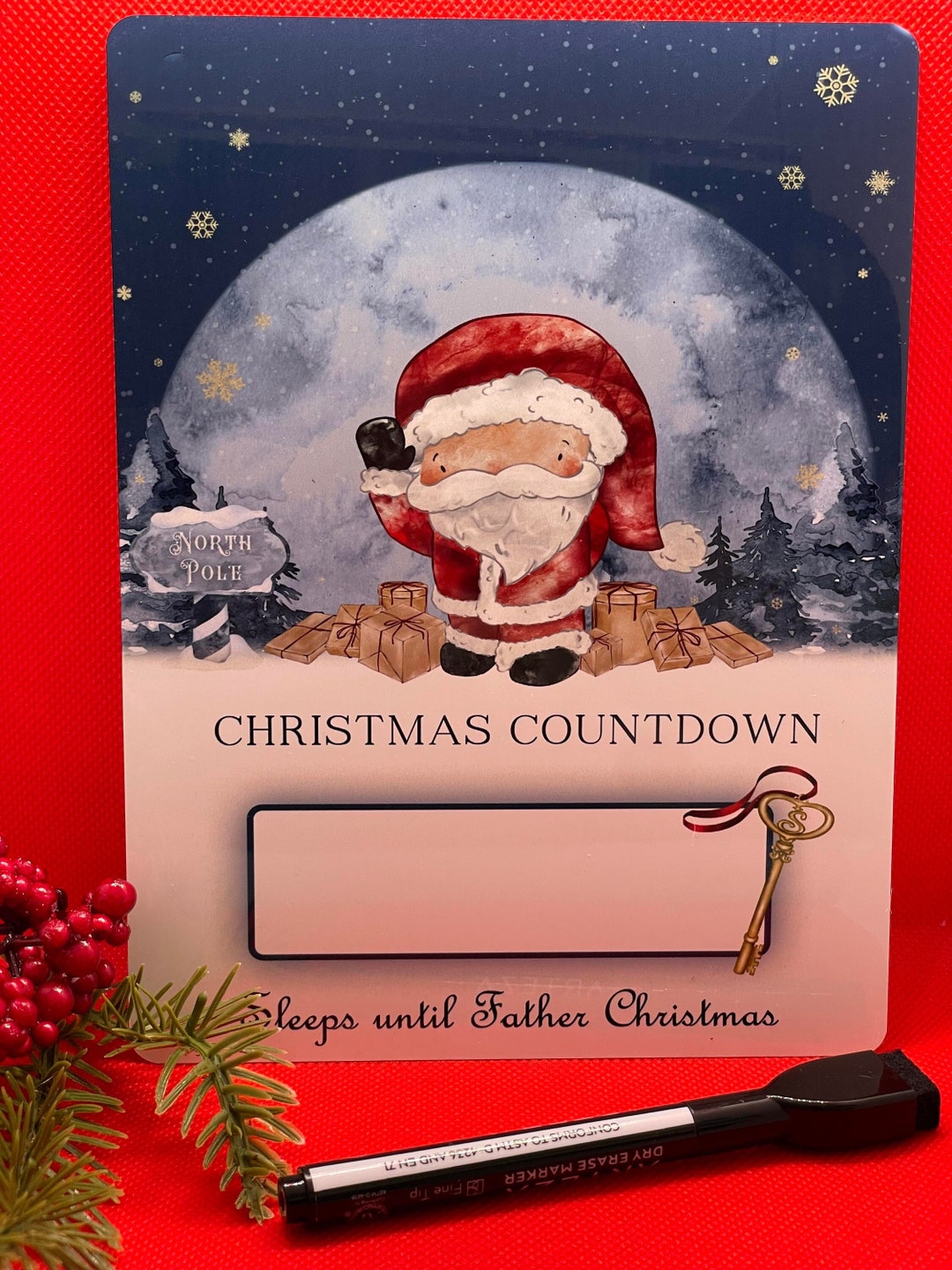 Christmas Countdown Sleeps Till Santa Countdown Until Father Etsy