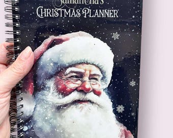 Personalised Christmas Planner, Christmas Notebook, Nostalgic Santa Notebook, Christmas Organiser