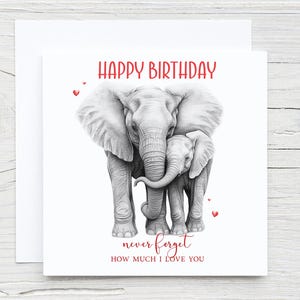 Sommaire Carte d'anniversaire éléphant, carte de paire d'éléphants, carte éléphant, Saint-Valentin, mariage, anniversaire de mariage, femme, petite amie, mari, petit ami